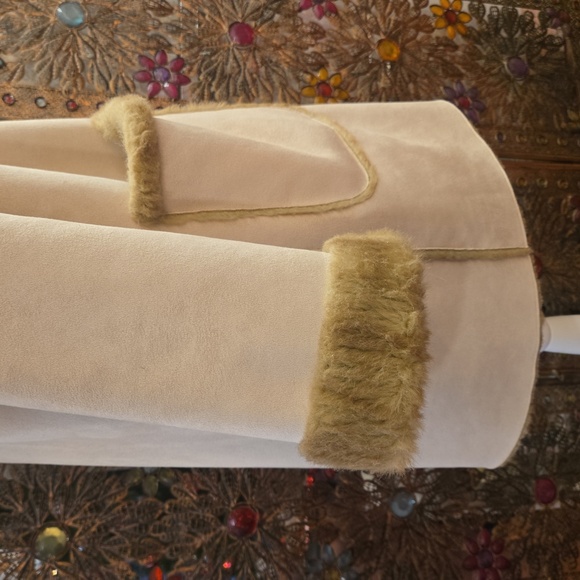 Faux Fur Shearling Hooded Coat Womens Size Large Brown Cream - Picture 4 of 15